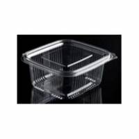 Plastb&aelig;ger Catersource 500 ml 90x105x55 mm firkantet h&aelig;ngslet l&aring;g RPET Klar