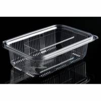 Plastb&aelig;ger Catersource 750 ml 97x165x55 mm firkantet h&aelig;ngslet l&aring;g RPET Klar