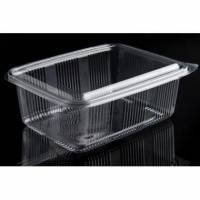 Plastb&aelig;ger Catersource 1750 ml 140x195x83 mm firkantet h&aelig;ngslet l&aring;g RPET Klar