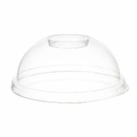 Plastl&aring;g &Oslash;95 mm Kuppel med Hul Bio PLA Klar