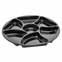 Plastbakke C0321-7A &Oslash;320x25 mm 7-rum CPET rund sort til tapas