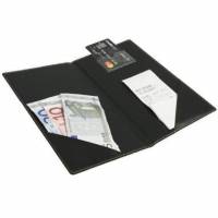 Regningsomslag Securit Trendy 23x13 cm L&aelig;deromslag Sort