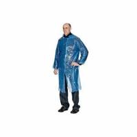 Engangskittel G&aelig;stekittel med Trykknap Enkeltpakket Plast Bl&aring;