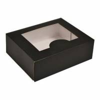 &AElig;ske 145x125x50 mm med Rude PE Mat sort