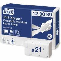 H&aring;ndkl&aelig;deark Tork Advanced H2 Z-Fold 2-lag L24xB21.3xD8cm Nyfiber Hvid Flush
