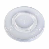 Plastl&aring;g &Oslash;80 mm Catersource Flad med kryds Transparent til Papb&aelig;ger PS Plast