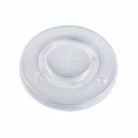 Plastl&aring;g &Oslash;90 mm Catersource Flad med kryds Transparent til Papb&aelig;ger PS Plast