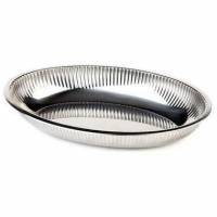 Br&oslash;dbakke 26.5x18.5x5 cm Oval Rustfri st&aring;l Blankpoleret