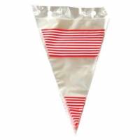 Spidspose 240x400 mm R&oslash;d/Hvid stribet