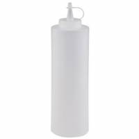 Plastflaske 700 ml &Oslash;7x24 cm med Tud/Skruel&aring;g Klar