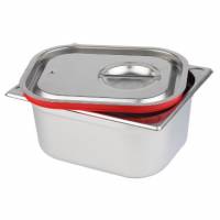 L&aring;g 1/4 GN 26.4x16.2x2 cm Rustfri st&aring;l/Silikone til Kantine 1/4 GN