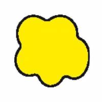 Etiket 48x45mm Stor Sky DT Gul/Sort Permanent Lim til p&aring;tryk