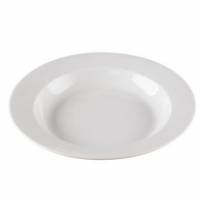Tallerken Venice &Oslash;23 cm Dyb Porcel&aelig;n Hvid