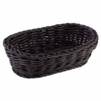 Br&oslash;dkurv 19x12x6 cm Oval Kraftig flet PP Sort