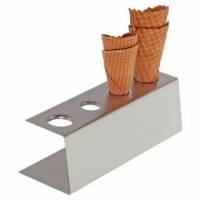 Holder 9.5x27.5x9 cm 4 huller Rustfri st&aring;l til Isvafler