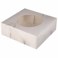 Kage&aelig;ske h&aelig;ngslet l&aring;g S-Line L220xB220xH100mm pap med rude i PLA og &aring;ben front