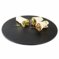 Serveringplade Melamin &Oslash;40x1 cm Skiferlook sort