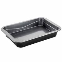 Plastbakke C2294-1B 294x193x45 mm med B&aelig;regreb CPET S&oslash;lv med Sort yderside