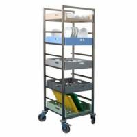 Stikvogn 9 stik 57x50.5x166.5 cm Rustfri st&aring;l til Opvaskekurve