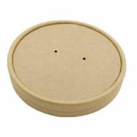 Papl&aring;g &Oslash;96 mm Plast p&aring; indersiden Brun til Soup-To-Go b&aelig;ger 25/35/50 cl