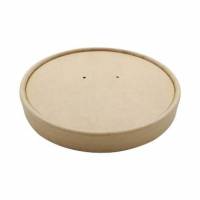 Papl&aring;g &Oslash;115 mm Plast p&aring; indersiden Brun til Soup-To-Go Papb&aelig;ger 95 cl