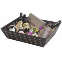 Gavekurv 445x345x115mm Stor Sort med Kvadrater