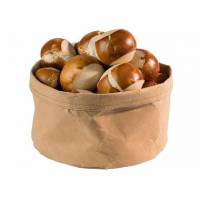 Br&oslash;dkurv &Oslash;20x13 cm Kraftg foldbar papirspose L&aelig;derlook Brun