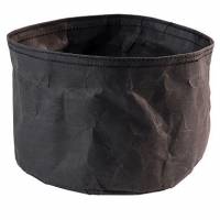 Br&oslash;dkurv &Oslash;17x11 cm Kraftg foldbar papirspose L&aelig;derlook Sort