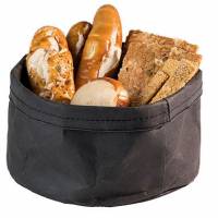 Br&oslash;dkurv &Oslash;20x13 cm Kraftg foldbar papirspose L&aelig;derlook Sort