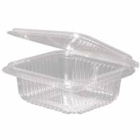 Plastb&aelig;ger 250 ml 126x117x43 mm Firkantet H&aelig;ngslet l&aring;g Bionedbrydelig PLA Klar