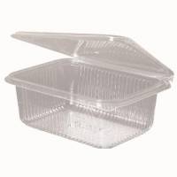 Plastb&aelig;ger 1000 ml 188x143x67 mm Firkantet H&aelig;ngslet l&aring;g Bionedbrydelig PLA Klar