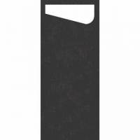 Serviet Sacchetto Dunisoft 115x230mm Sort med Hvid Serviet
