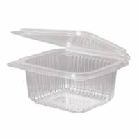 Plastb&aelig;ger 500 ml 135x125x56 mm Firkantet H&aelig;ngslet l&aring;g Bionedbrydelig PLA Klar