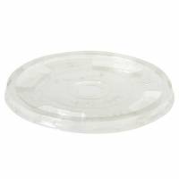 Plastl&aring;g &Oslash;96 mm Flad med Hul Bionedbrydelig PLA Klar