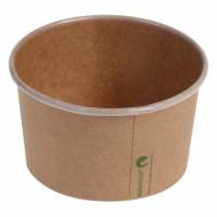 Isb&aelig;ger 340 ml 12 oz &Oslash;105x60 mm kraft pap PLA bionedbrydelig Brun