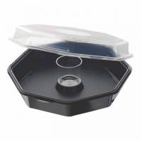 Multiboks Octaview 1-rum &Oslash;230xH70 mm med dressingb&aelig;ger og l&aring;g Sort/klar