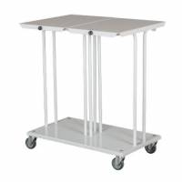 Affaldsstativ dobbelt med l&aring;g med b&oslash;lje hvid til 110ltr