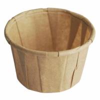 Dressingb&aelig;ger papir 30 ml 1 oz rund plisseret brun