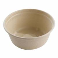 Sk&aring;l rund 500 ml &Oslash;150x60 mm brun bagasse natur komposterbar FF
