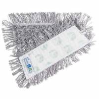 Moppe Velcro Mop 30cm Svanem&aelig;rket med Frynser Gr&aring; T&oslash;r/V&aring;d til tr&aelig;gulve/linoleum