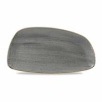 Tallerken Stonecast Geo 35x18.5 cm Porcel&aelig;n Gr&aring;