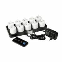 Ladestation Duni LED bev&aelig;gelig flamme inkl. 10 lys 38x36 mm