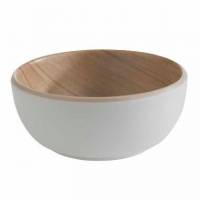 Sk&aring;l Frida 0.1 ltr &Oslash;8.5x3.5 cm Melamin Hvid/Tr&aelig;look
