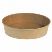 Salatsk&aring;l Catersource rund 500 ml &Oslash;148mmx45mm brun kraft med PE