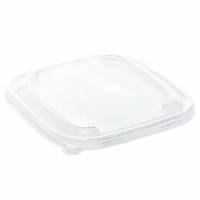 plastl&aring;g 175x175x17mm RPET Klar til bagasse bakke 750 ml