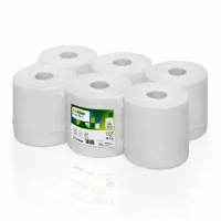 H&aring;ndkl&aelig;derulle Satino Comfort 1-lag &Oslash;20xB20cmxL300m Perfo. Genbrug M/Hylse Hvid