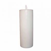 LED bloklys 7.5x15 cm med  3D flamme Hvid