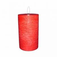 LED bloklys 7.5x12 cm med 3D flamme R&oslash;d