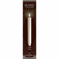 LED lys Asp-Holmblad Kronelys 2.3 x 23 cm Hvid