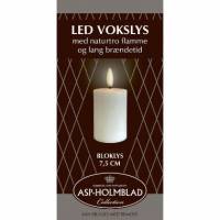 LED lys Asp-Holmblad Bloklys 5x7,5 cm Hvid